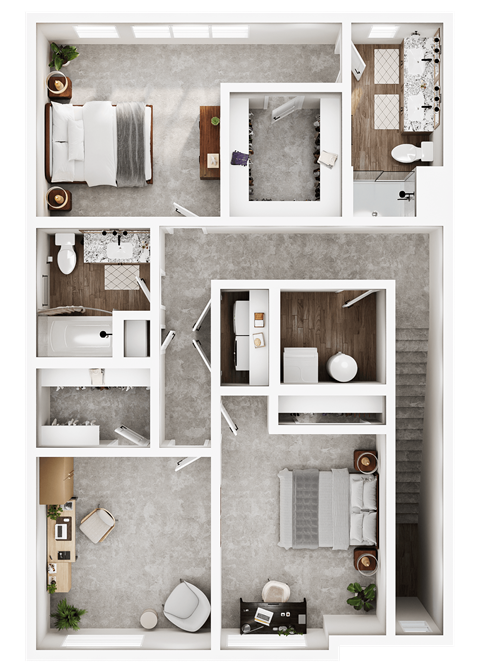Floor plan for 3 beds, 2.5 baths, 1921 sqft